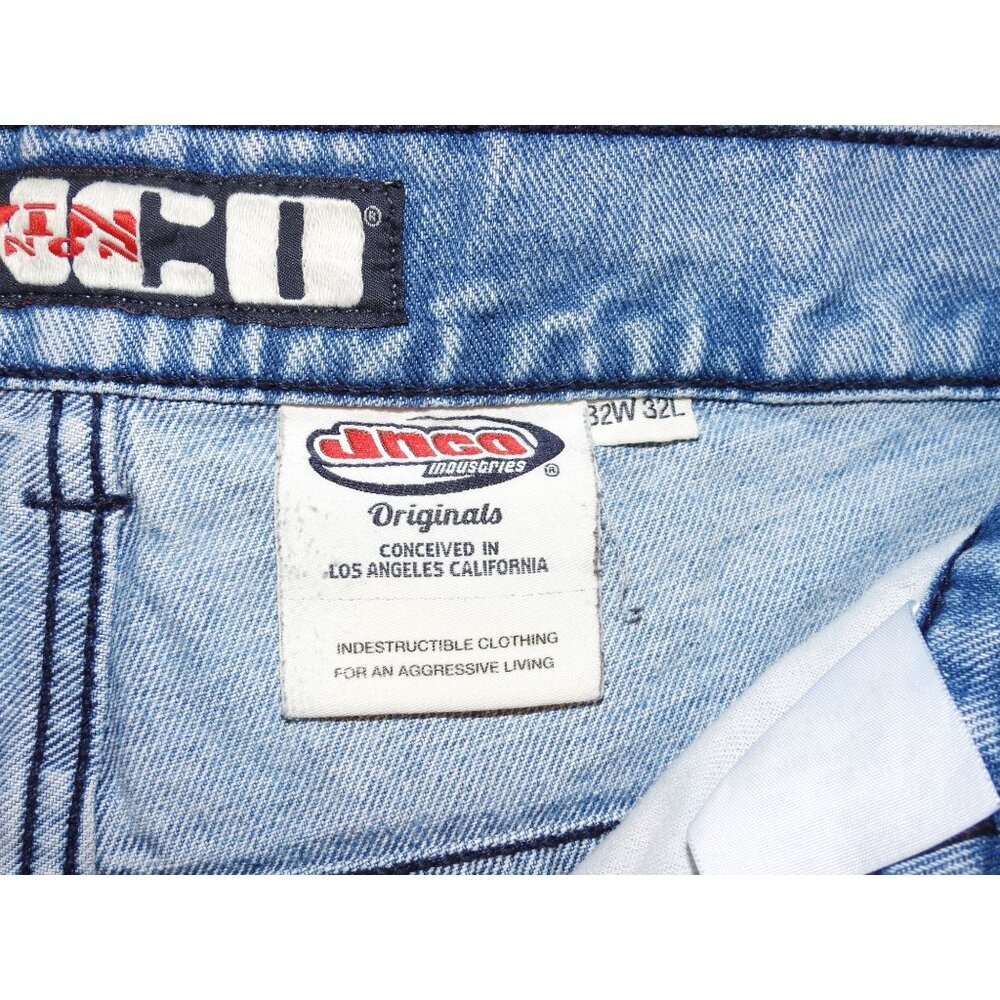 JNCO Twin Cannon Classic Wide Leg Jeans Mens 32x32 Antique Wash Y2K Baggy Skater - Picture 12 of 13
